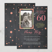 Invitation Photo Anniversaire Style Vintage Chalk Pink Invita (Devant / Derrière)