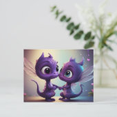 *~* Invitation PHOTO AP48 Dragon Dino Dessin Animé (Debout devant)