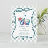 Invitation Photo Aquarelle colorée Diplôme de dentiste (Debout devant)