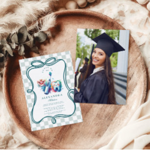 Invitation Photo Aquarelle colorée Diplôme de dentiste