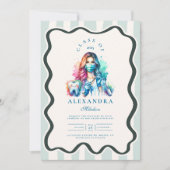 Invitation Photo Aquarelle Femme Dentiste Graduation (Devant)