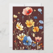 Invitation PHOTO Aquarelle Fleur sauvage doux 16 Bourgogne (Dos)