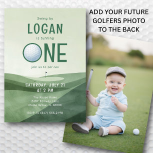 Invitation photo aquarelle pour 1er anniversaire g