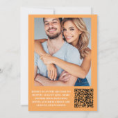 Invitation Photo Aquarelle rose orange Fleur sauvage Mariage (Dos)