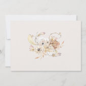 Invitation Photo Aquarelle Rustique Floral Baptême (Dos)