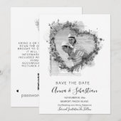 Invitation *~* PHOTO AR6 Coeur MARIAGE ÉCONOMISER LA DATE QR (Devant / Derrière)