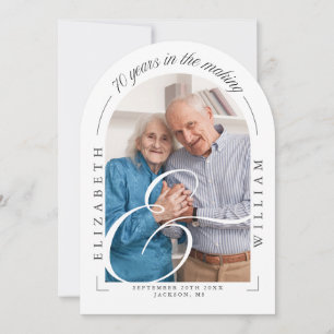 Invitation Photo Arc Calligraphie 70e Anniversaire de Mariage