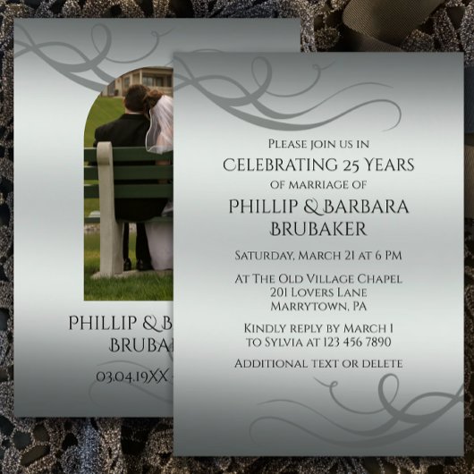 Invitation Photo Arc du 25e anniversaire du Mariage d'argent