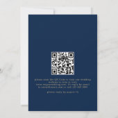 Invitation Photo Arc Moderne Marine Gold Wedding Enregistrer (Dos)