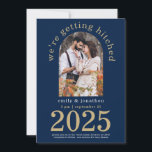 Invitation Photo Arc Moderne Marine Gold Wedding Enregistrer<br><div class="desc">Photo Arc moderne Mariage bleu or de marine. Style minimaliste moderne et votre photo en forme d'arc. Personnalisez facilement le texte et remplacez la photo par votre propre orientation portrait.</div>