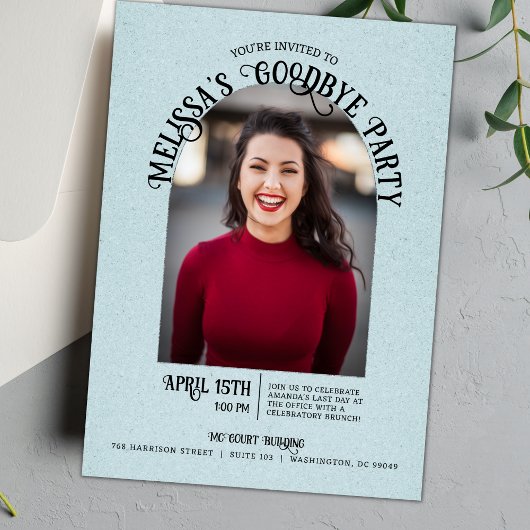 Invitation Photo Arch Adieu Farewell Party