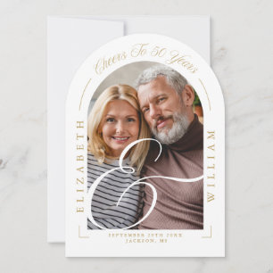 Invitation Photo Arch Calligraphie 50e anniversaire de Mariag