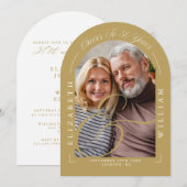 Invitation Photo Arch Calligraphie 50e anniversaire de Mariag (Devant / Derrière)