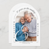 Invitation Photo Arch Calligraphie 70e anniversaire de Mariag (Devant / Derrière)