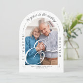 Invitation Photo Arch Calligraphie 70e anniversaire de Mariag (Debout devant)