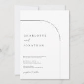 Invitation Photo Arch moderne Mariage noir et blanc (Devant)