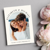 Invitation Photo Arch moderne QR Code Cream Mariage