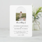 Invitation Photo Arch simple moderne Mariage de code QR (Debout devant)