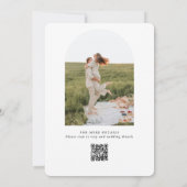 Invitation Photo Arch simple moderne Mariage de code QR (Dos)