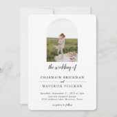 Invitation Photo Arch simple moderne Mariage de code QR (Devant)
