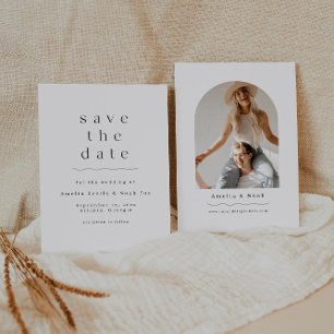 Invitation Photo Arché Minimaliste Boho Enregistrer La Date