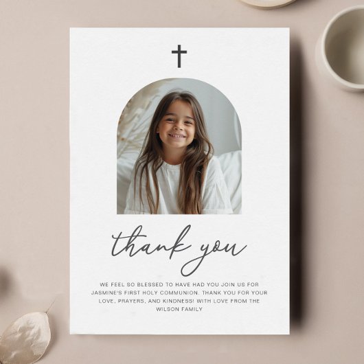 Invitation Photo Arché Première Communion Fille Merci