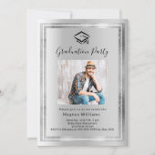 Invitation Photo Argent Graduation Party (Devant)