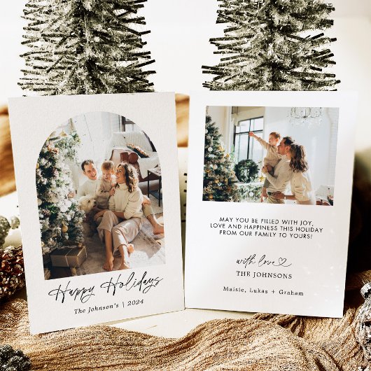 Invitation Photo arqué de vacances de Modern Minimalist Boho