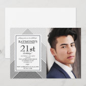 Invitation photo Arrière - plan géométrique (Devant / Derrière)