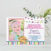 Invitation Photo Art Anniversaire, Étincelle, Parties scintil (Debout devant)