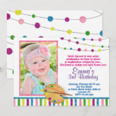 Invitation Photo Art Anniversaire, Étincelle, Parties scintil (Devant / Derrière)