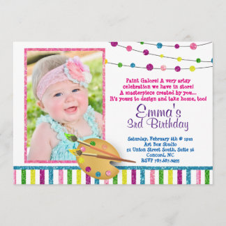 Invitation Photo Art Anniversaire, Étincelle, Parties scintil