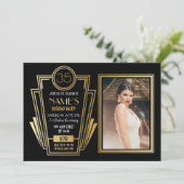 invitation photo Art déco des années 1920 Gatsby (Debout devant)