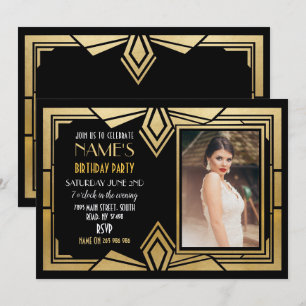 invitation photo Art déco des années 1920 Gatsby