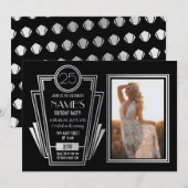 invitation photo Art déco des années 1920 Gatsby (Devant / Derrière)