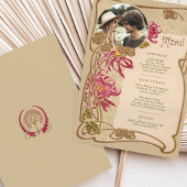 Invitation Photo Art Nouveau Menu Dîner Mariage