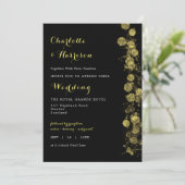 Invitation Photo artistique moderne Black Gold (Debout devant)