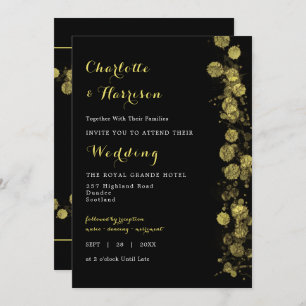 Invitation Photo artistique moderne Black Gold