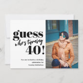 Invitation Photo audacieuse 40e anniversaire (Devant)