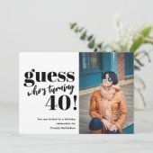 Invitation Photo audacieuse 40e anniversaire (Debout devant)