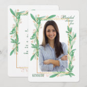 Invitation photo aux feuilles vertes (Devant / Derrière)