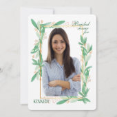 Invitation photo aux feuilles vertes (Devant)