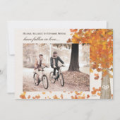 Invitation photo avec douche d'automne Couples (Dos)