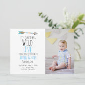 Invitation photo avec flèche tribale pour un wild (Debout devant)
