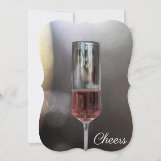 Invitation photo avec un verre de vin