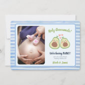 Invitation Photo Avocado Baby shower de jumeaux neutres selon (Devant)