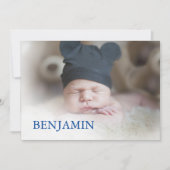 Invitation Photo Baby Boy Célébration du nom du bébé (Devant)