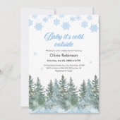 Invitation Photo Baby It's Cold Outside Winter Baby Shower (Devant)