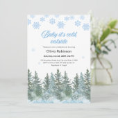 Invitation Photo Baby It's Cold Outside Winter Baby Shower (Debout devant)