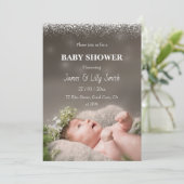 Invitation photo Baby shower (Debout devant)
